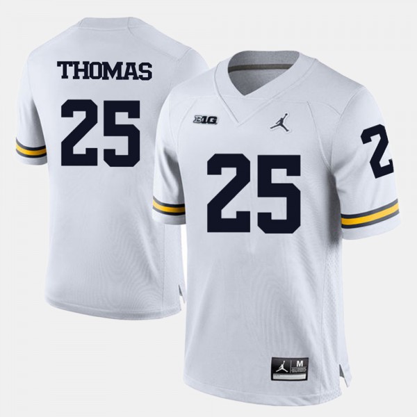University of Michigan #25 For Men Dymonte Thomas Jersey White College Football Embroidery